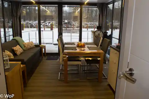 beheizter Salon im Winter
