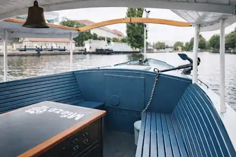 The bow on the party boat Mieze in Berlin