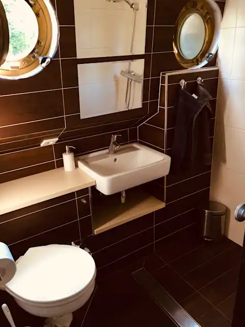 Bathroom with toilet and sink