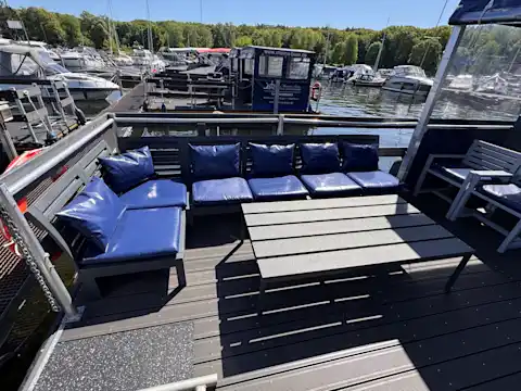 Seats and table